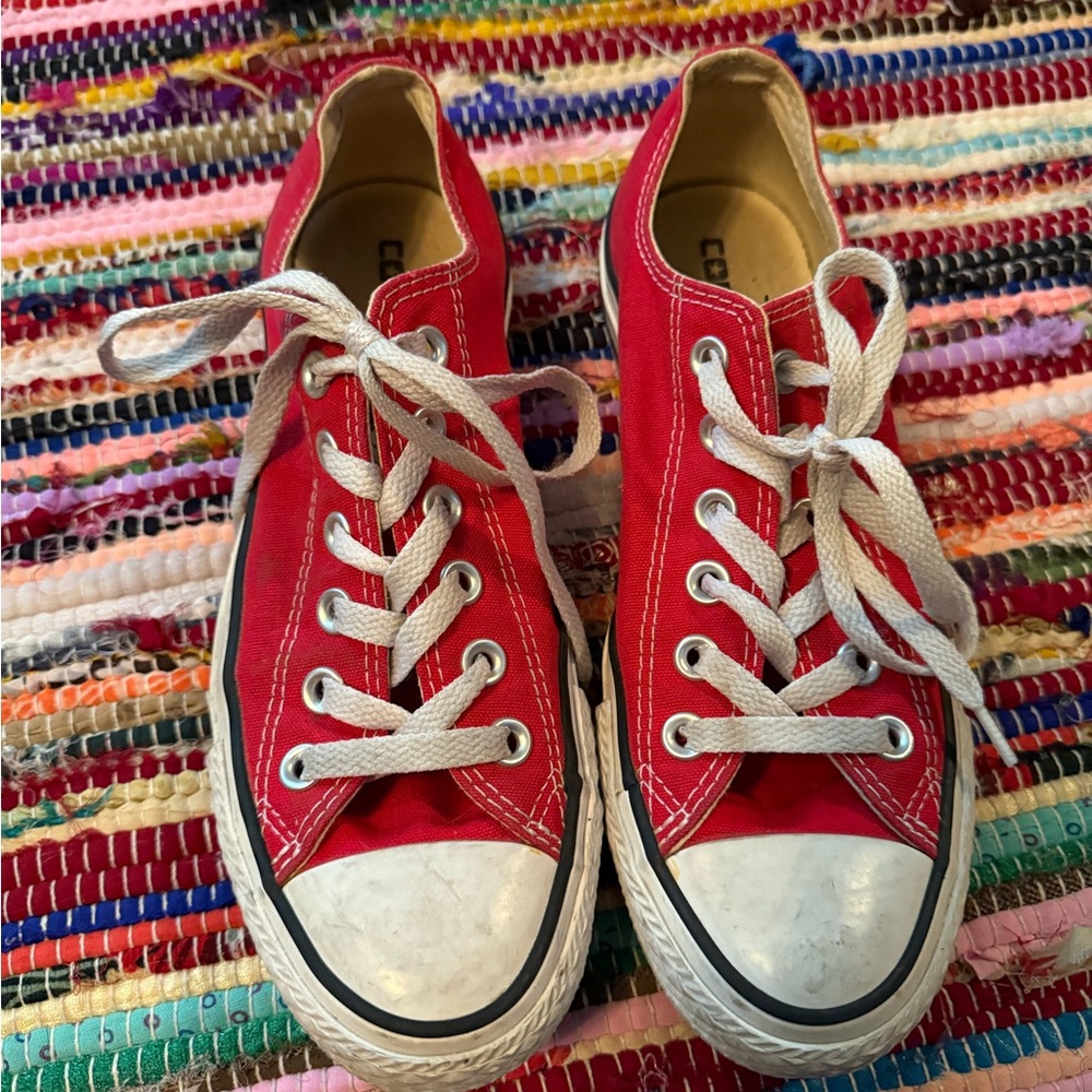 Converse Red and White Chuck Taylor Sneakers
